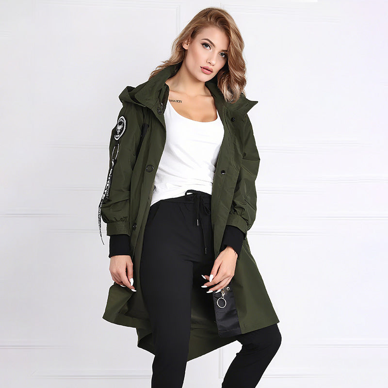 Trendy damesjack met capuchon en lange mouwen 